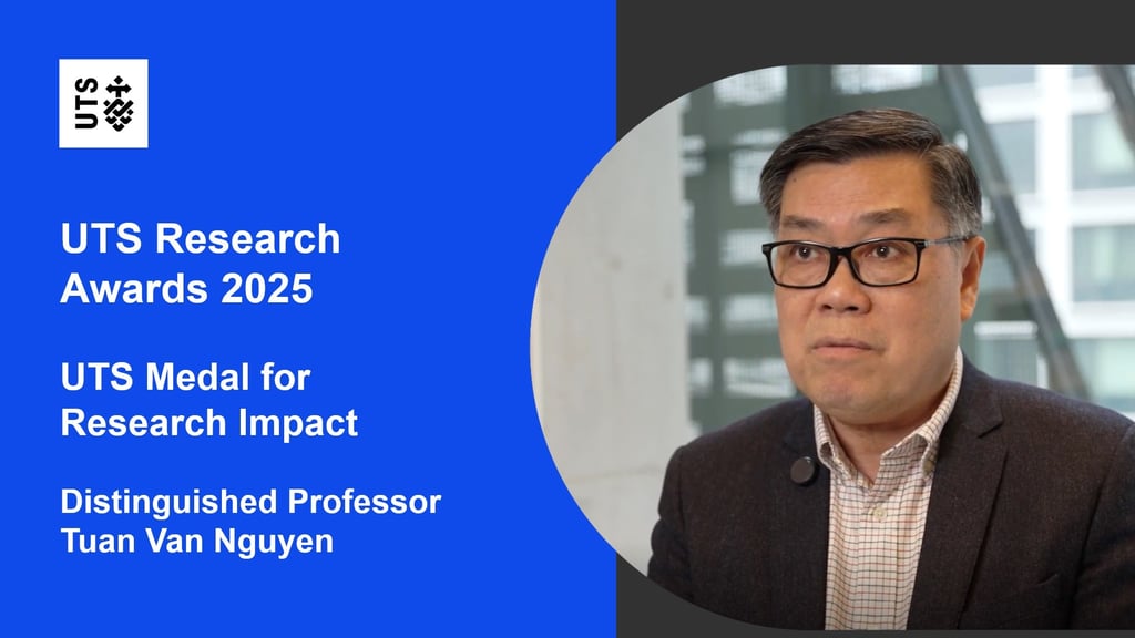 Distinguished Professor Tuan Van Nguyen, winner of the U-T-S Medal for Research Impact