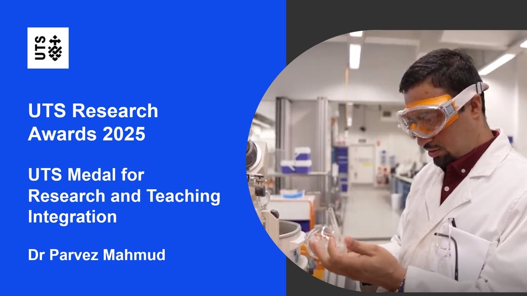 Doctor Parvez Mahmud, winner of the U-T-S Medal for Research and Teaching Integration