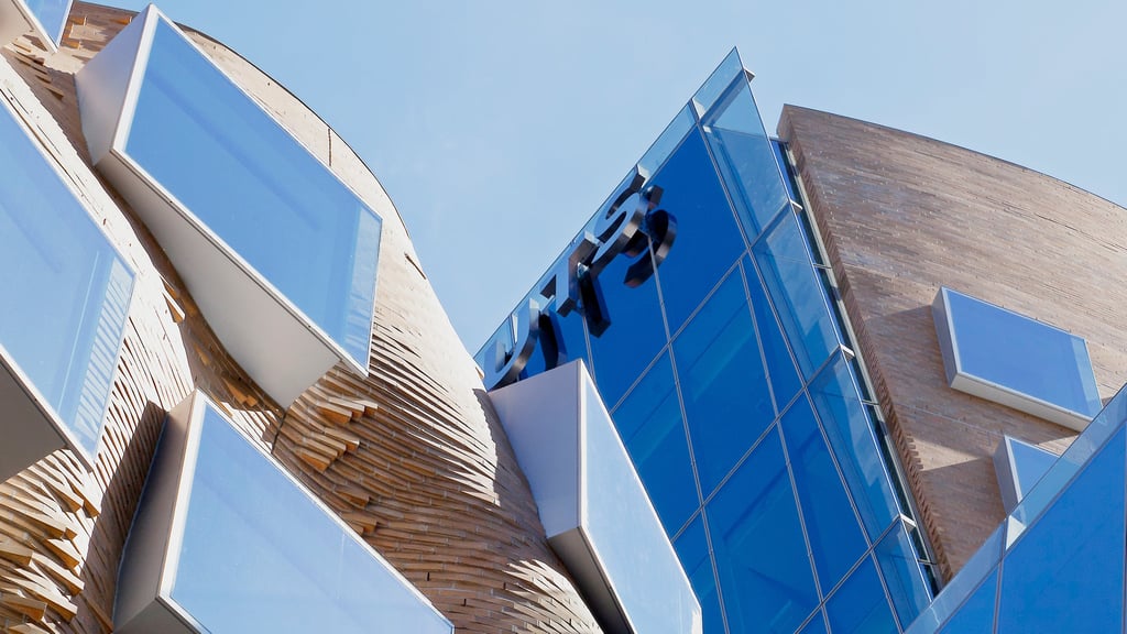 Windows of the Dr Chau Chak Wing building at the University of Technology Sydney