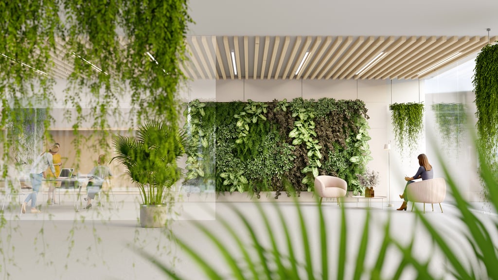 Corporate office with living green walls