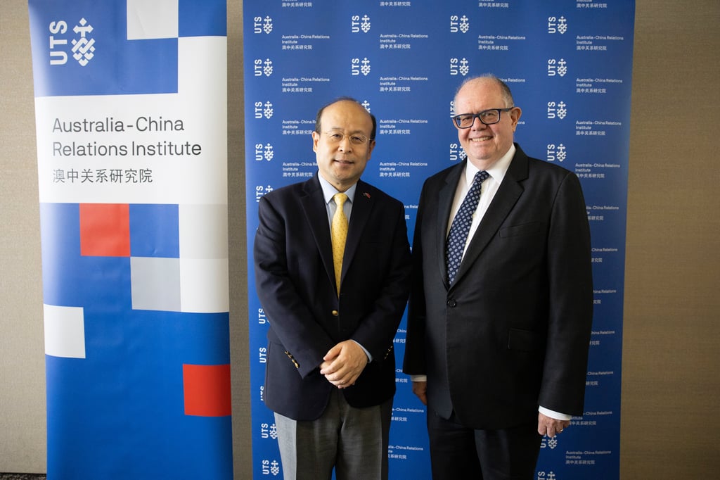 An address by H.E. Xiao Qian, Ambassador of the People's Republic of China to Australia, hosted by the Australia-China Relations Institute at the University of Technology Sydney (UTS:ACRI) on March 19 2026. UTS Vice-Chancellor Andrew Parfitt with Ambassador Xiao.