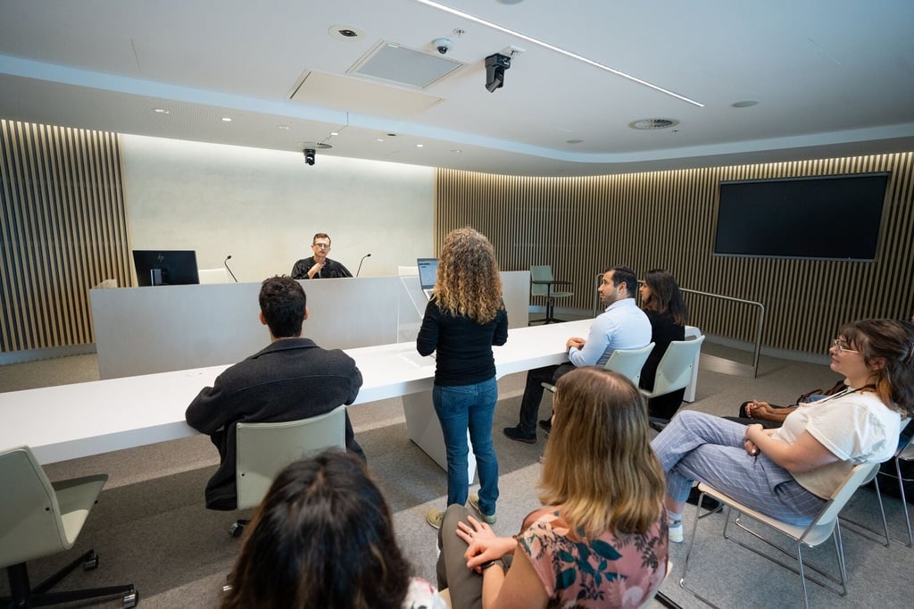 Law students developing their courtroom skills in the Moot Court