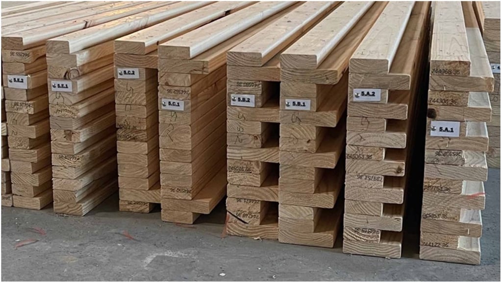 Dowel-laminated timber panels.