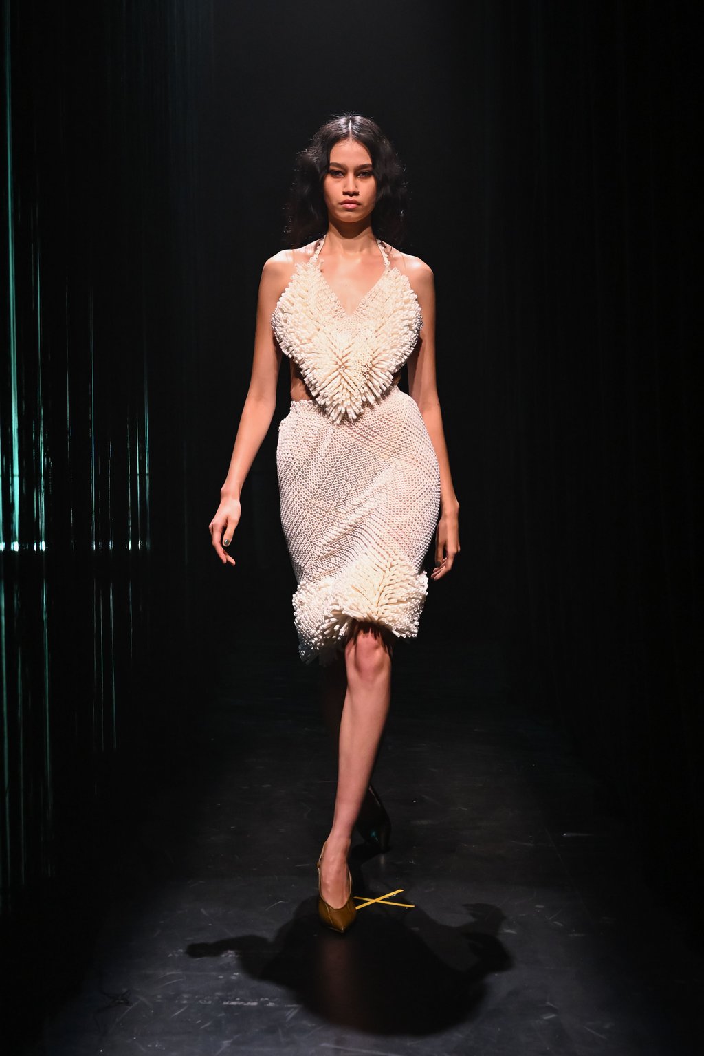 Model wearing Accretion Collection by Rose Guiffre