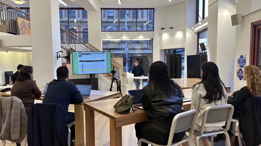 attendees at a Rapid Value Creation program session in the UTS Startups space