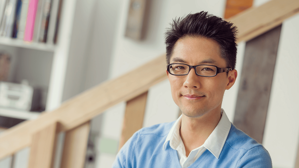 Young businessman in an office.