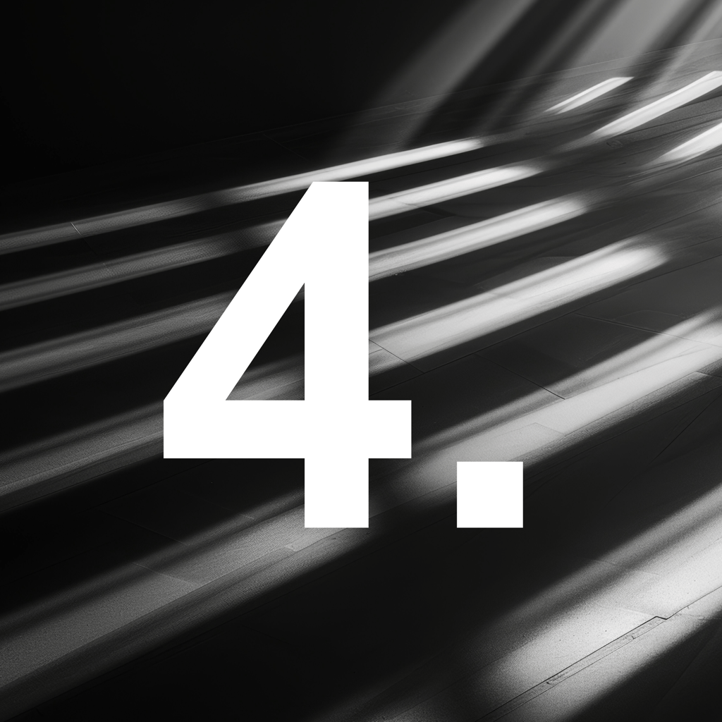 Number 4 with an abstract black and white background