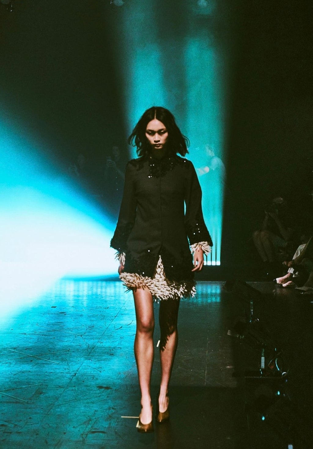 Model wearing Accretion Collection by Rose Guiffre