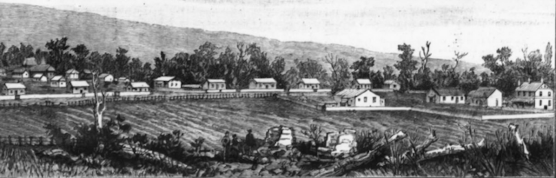 Coranderrk Aboriginal Station sketch.