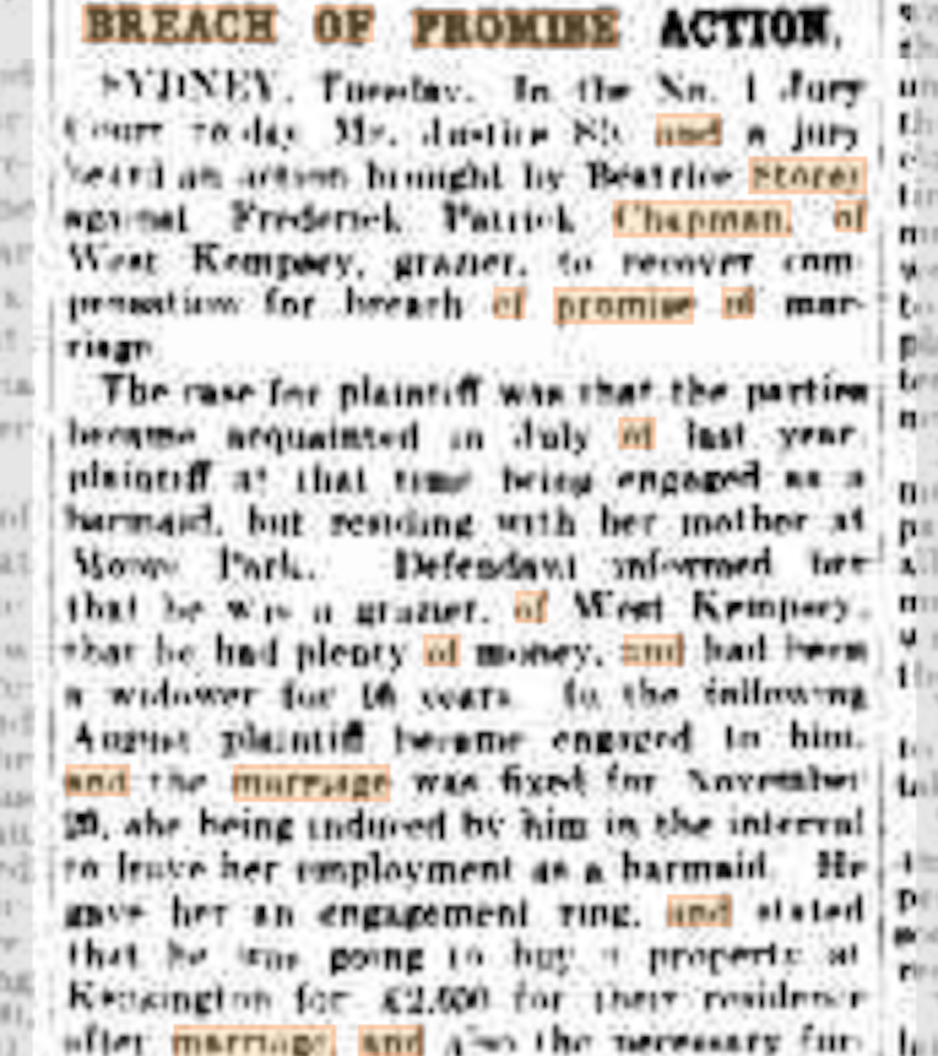 A newspaper clipping reporting on the case.