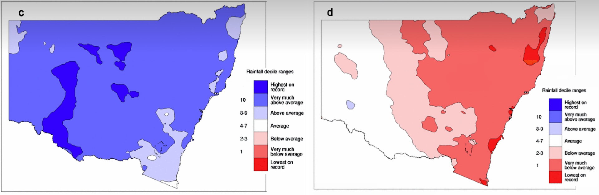 Map of Upper Hunter region showing drought indicators in December 2023