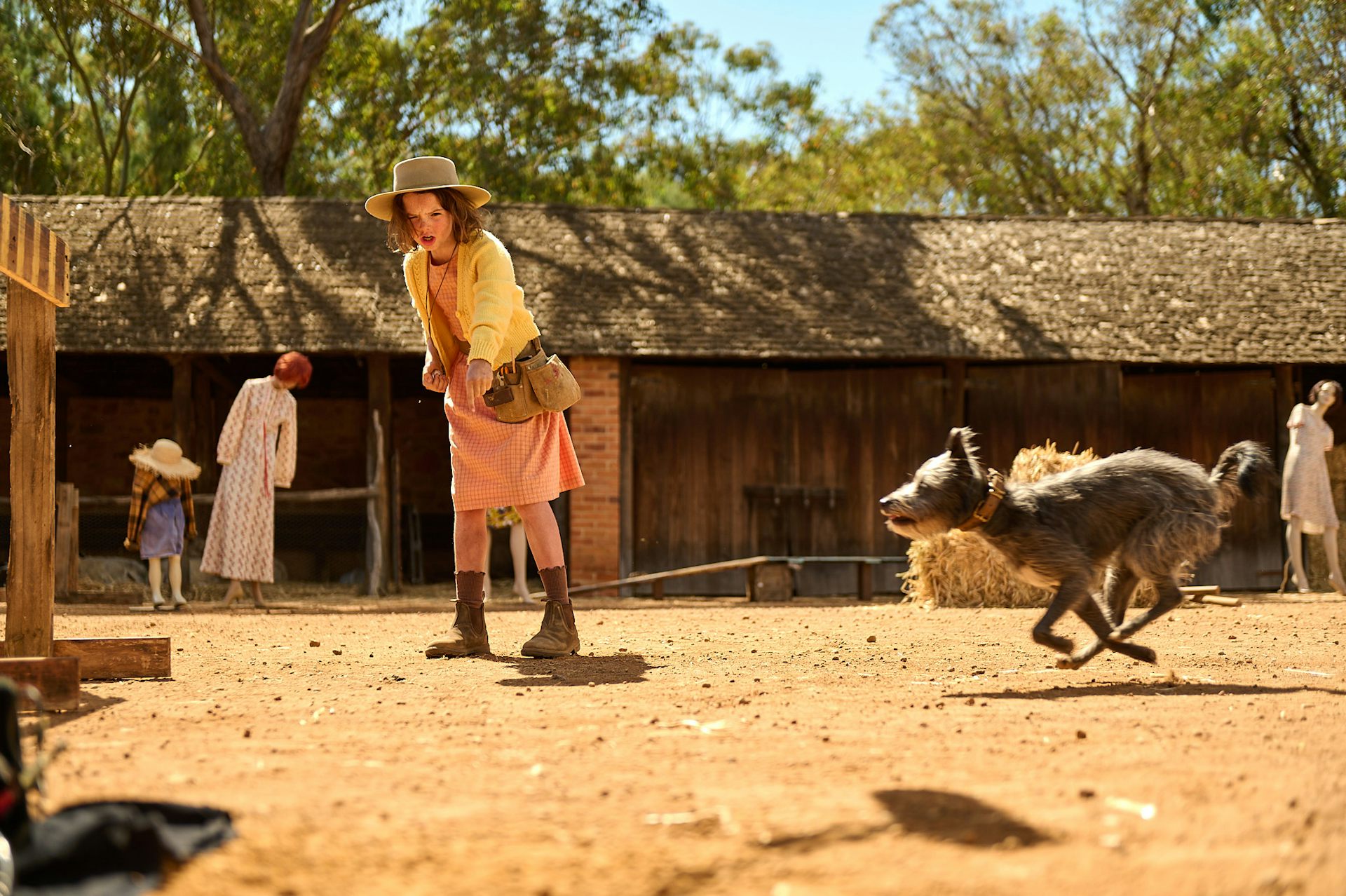 Annie and Runt practice for the agility course.