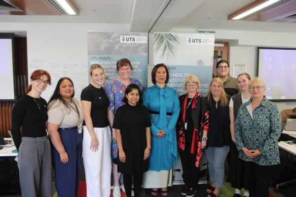 WHO CC Nursing and Midwifery UTS team and PLP fellows with Dr Amelia Latu Afuhaamango Tuipulotu