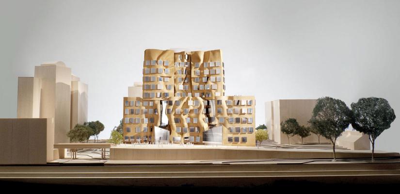 A model of the Dr Chau Chak Wing building and surrounds