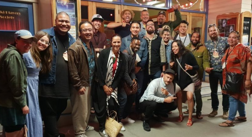 International Filmmakers outside the Civic Theatre after Merata: How Mum Decolonised the Screen Screening