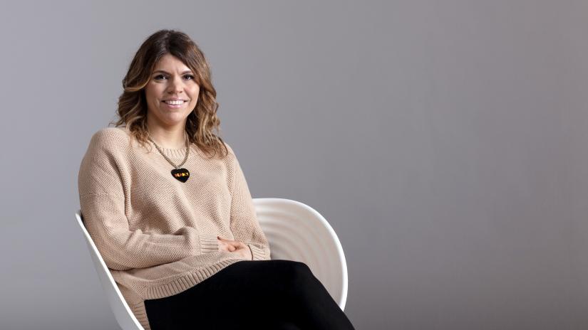 Shannan Dodson sitting in chair