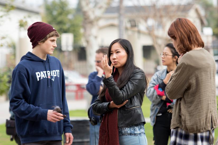 Amy Wang giving directions to actors