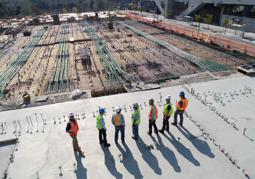 Workers on a construction site