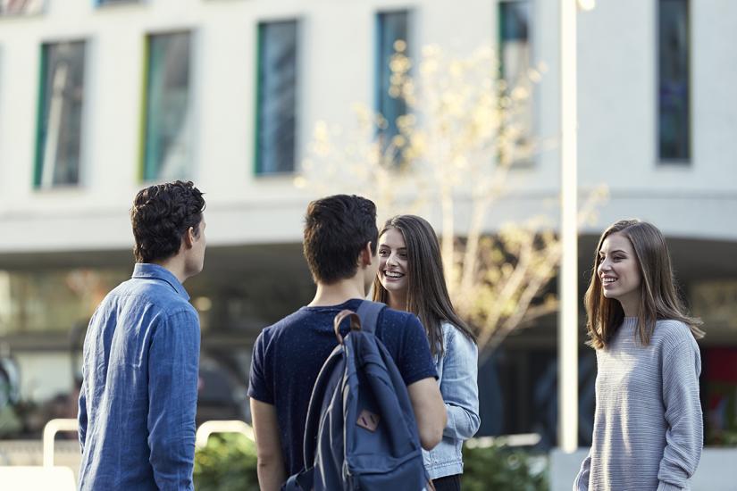 A group of students smiling