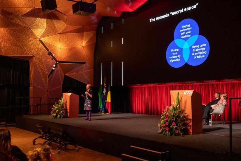 Dr Amanda White at the 2021 UTS Vice-Chancellors Learning and Teaching Awards