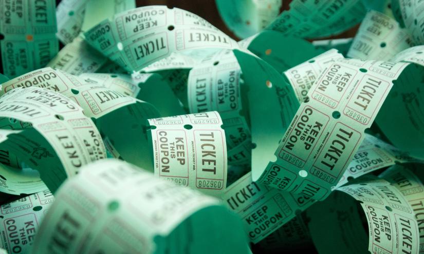 a coil of raffle tickets