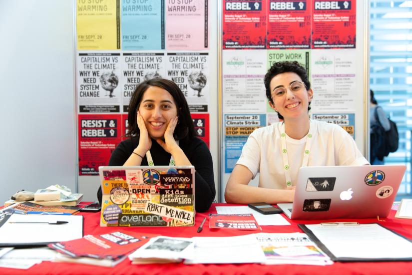 Students at stand during O-Week