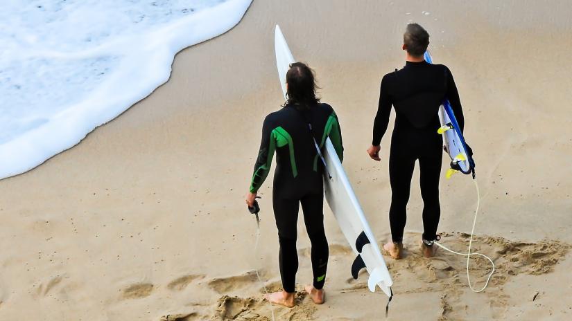 two men surfing