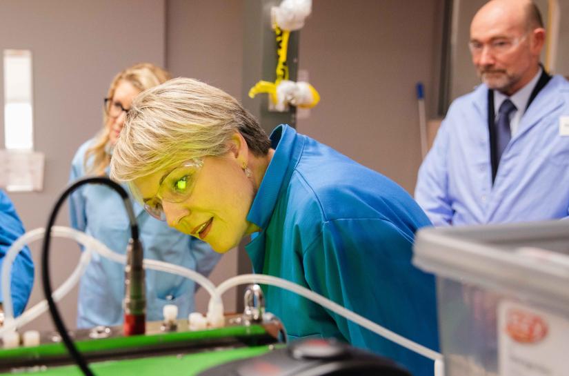Minister Tanya Pilbersek at Algae Phenomics Facility