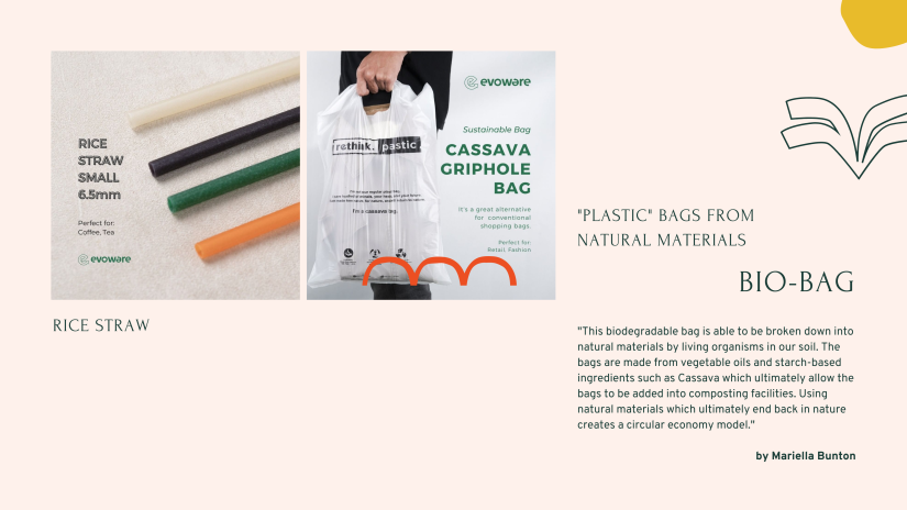 picture bio bags and rice straws
