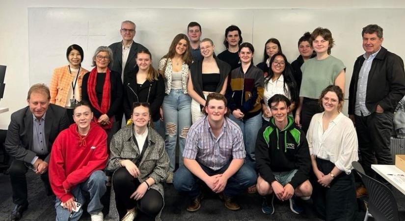 group photo of year 11 students and university academics