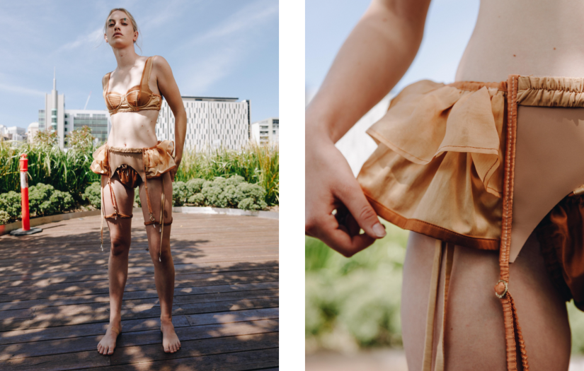 Fashion shots of Evangeline Grzesik's 2022 graduate fashion collection