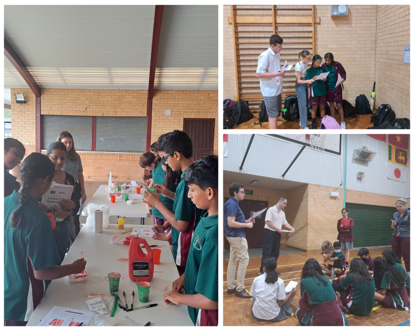 collage of images of high school students and teachers and student teachers collaborating on learning activities