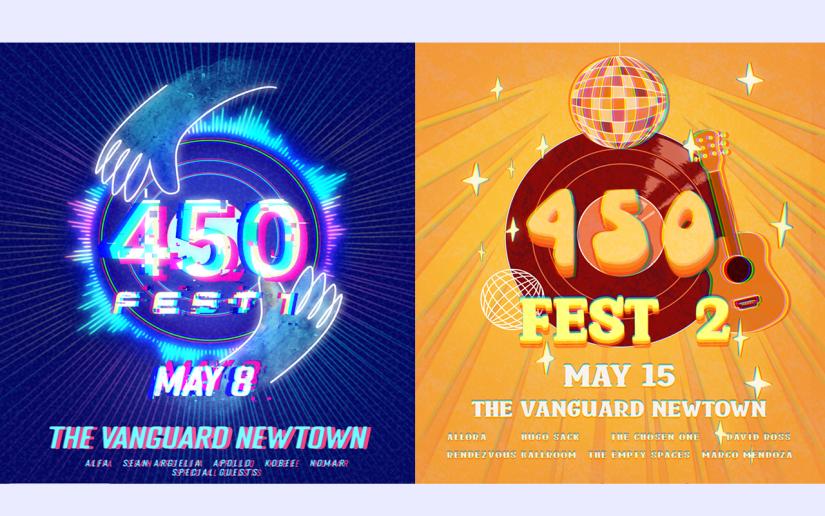 Two posters promoting the 2023 450 records showcases