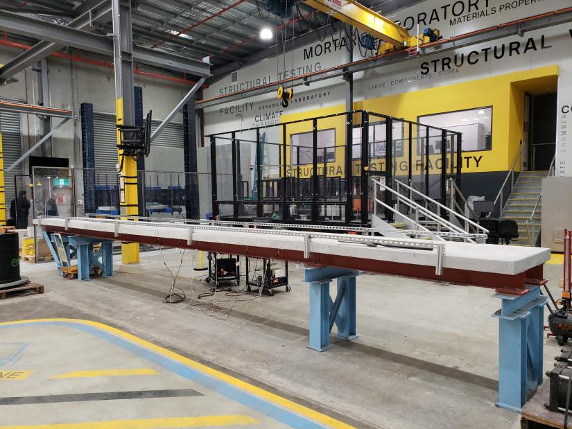 Concrete slab at the UTS Tech Lab, structural testing facility,