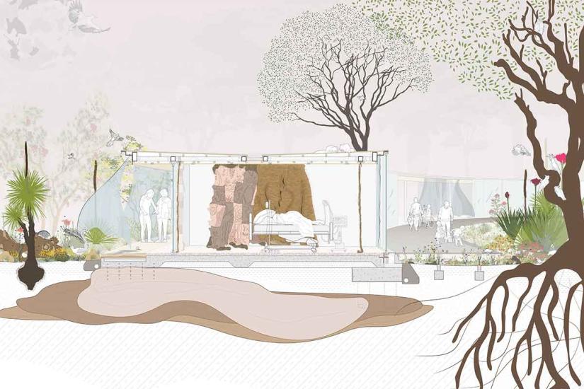 A drawing from Rhiannon Brownbill's thesis project