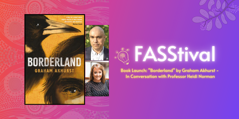 Photo of book launch event for Borderland with Graham Akhurst and Heidi Norman