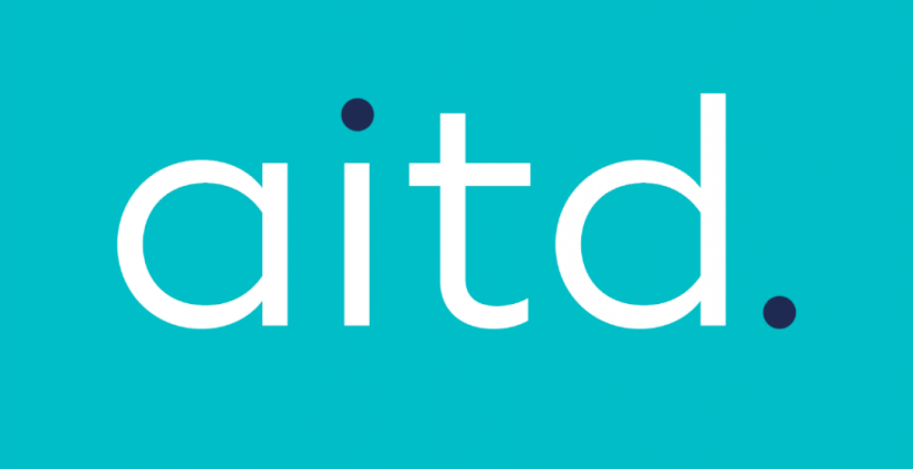 Blue logo of of the AITD