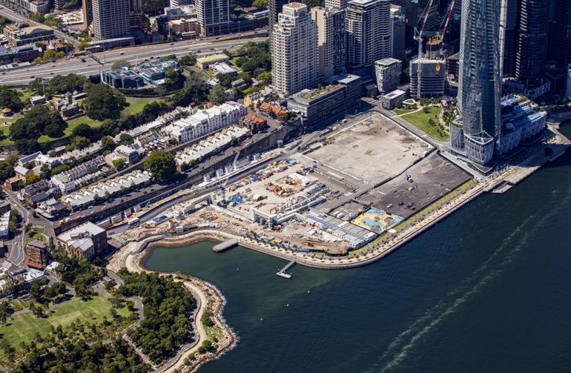 Aerial shot of Barangaroo Harbour Park