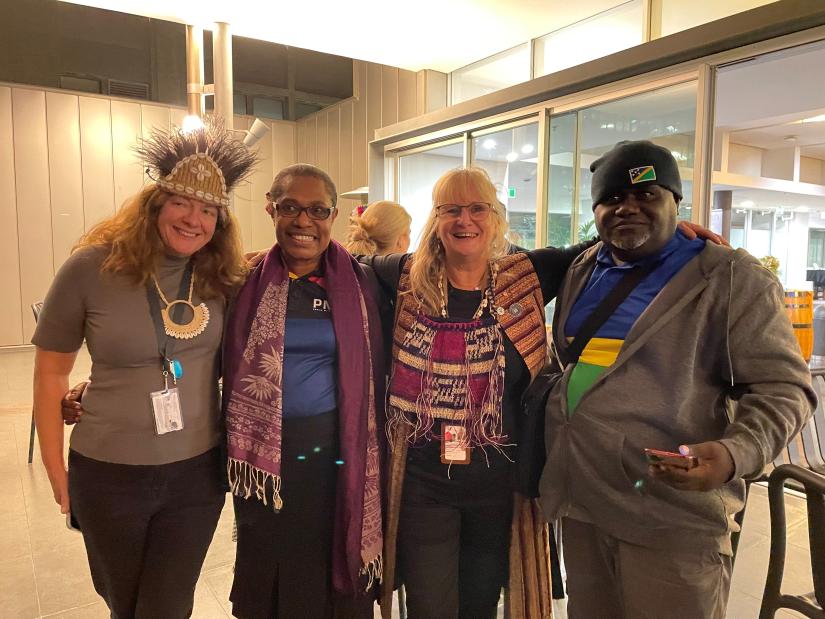 WHO CC Nursing and Midwifery UTS Director Prof. Michele Rumsey with PLP fellows at the Welcome Reception