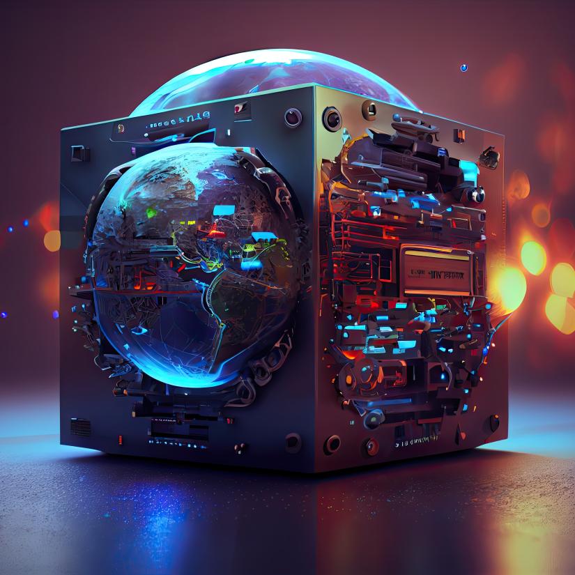 The world incased in a tech box