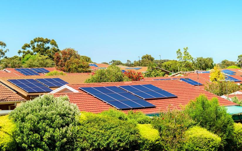 Solar panels installed on Australian rooftops.