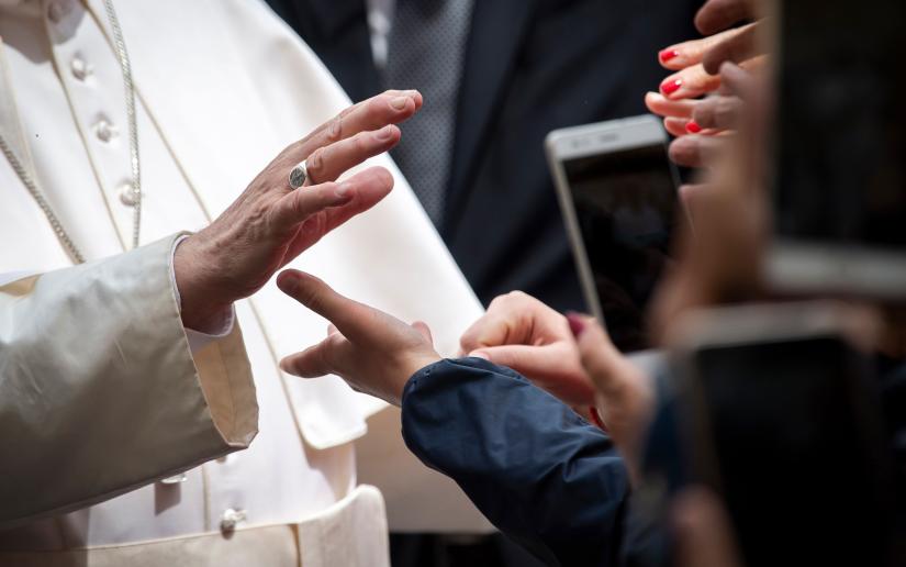 Pope Francis meets with faithful at the end of his weekly general audience in St. Peter's Square at the Vatican, May 2019. Picture: Antoine/Adobe Stock