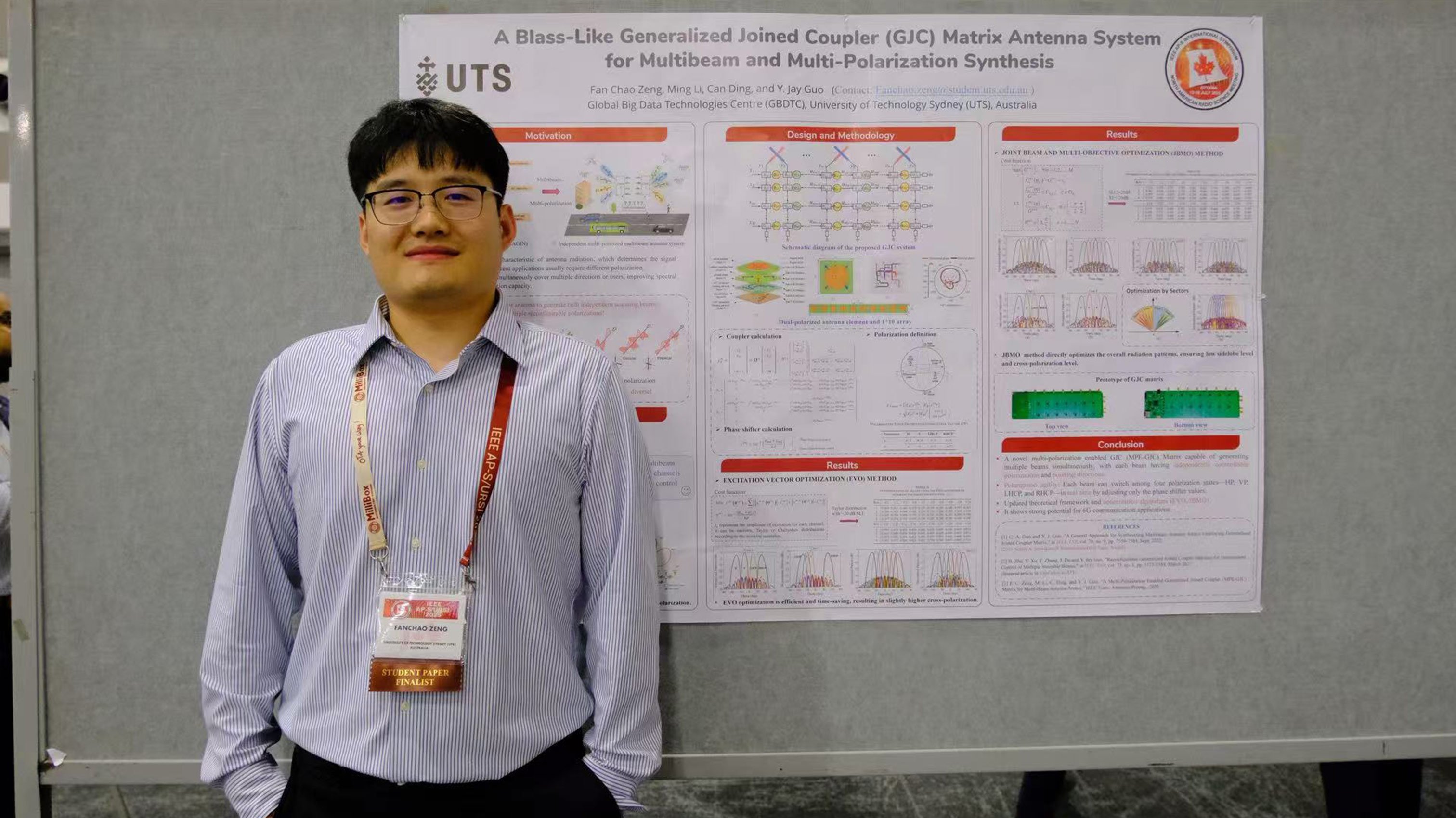 Fanchao Zeng in front of his project