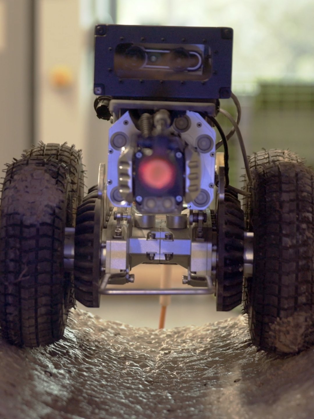Robot in a large water pipe