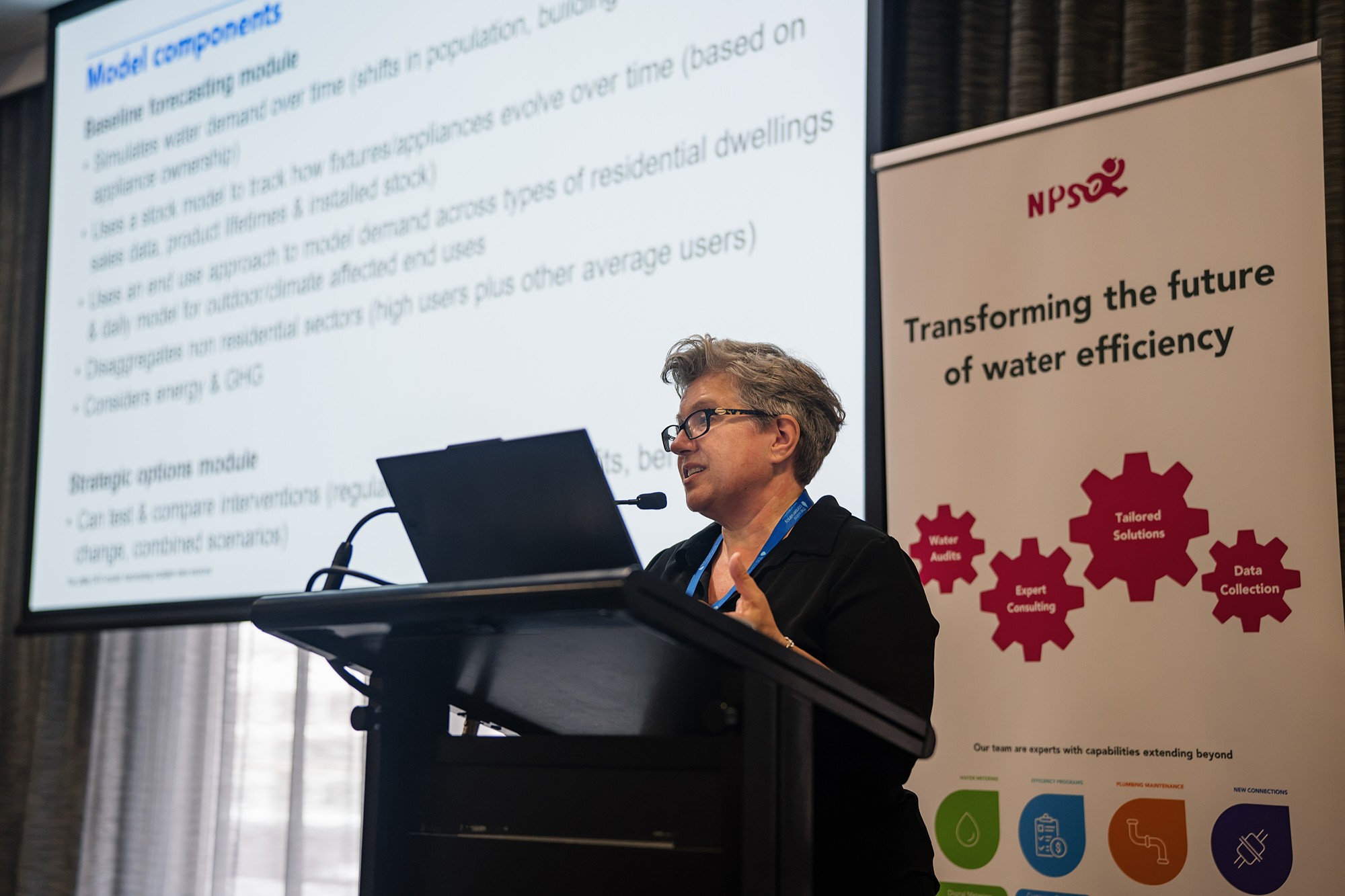 Andrea Turner presents the Utility DFO Model at Smart Water Connect 2026.