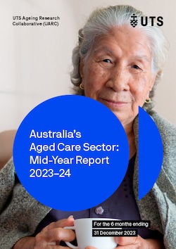 Cover of Australia's Aged Care Sector: Mid-Year Report 2023-2024.