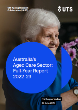 Cover of Australia's Aged Care Sector: Full-Year Report 2022-2023.