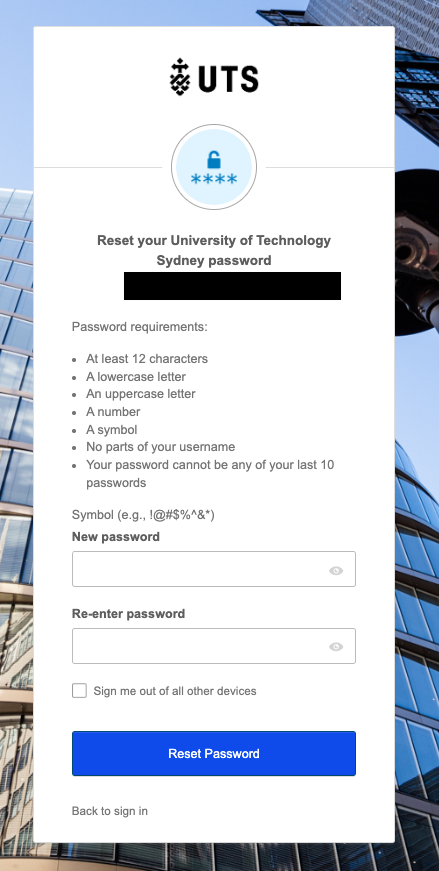 forgot password criteria screenshot