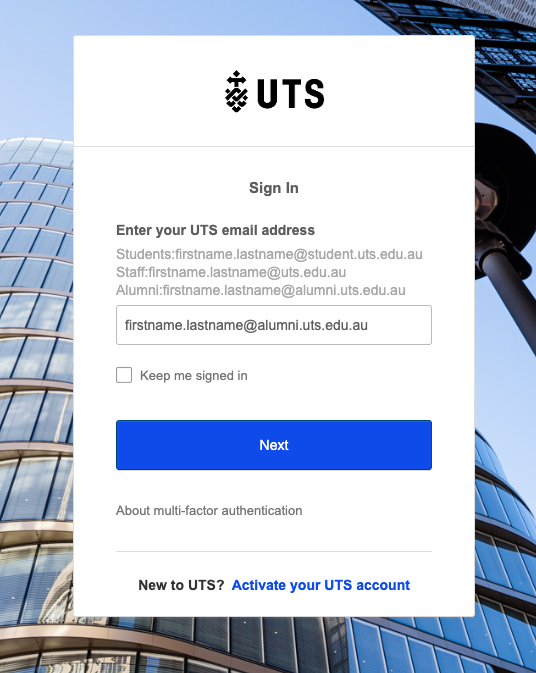 Login screenshot