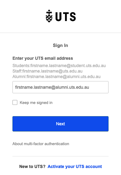 Login screenshot